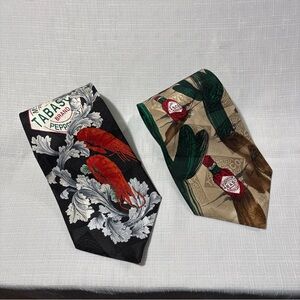 Tabasco Men's Ties - Vibrant Red and Green Accents 57”x3.85”